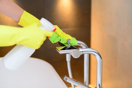 Eco-friendly carpet cleaning solutions in use