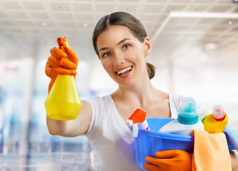Skilled technician cleaning a carpet professionally